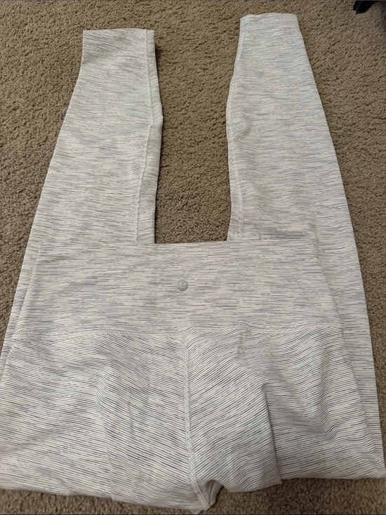 lululemon athletica Pants - lululemon athletica Light Gray Striped Leggings